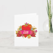 Echte Liefde Hartlint met Bloemmotieven Kaart (Voorkant)