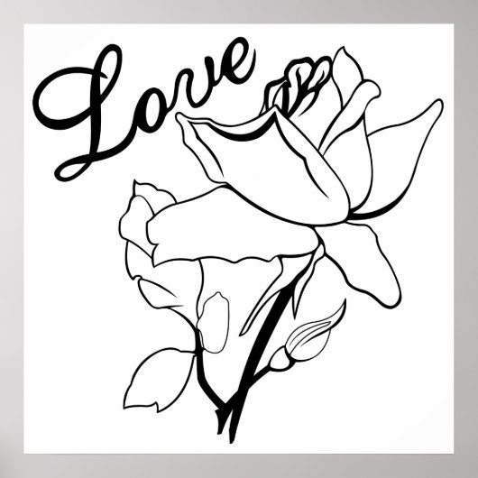 Echte Liefde Hartrozen Valentijnsdag Allerzoetste Poster (Voorkant)