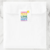 Echte liefde integratie Gelijkheid Diversiteit Vierkante Sticker (Tas)