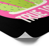 Echte liefde Kawaii cactus groen en roze Poster (Hoek)