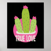 Echte liefde Kawaii cactus groen en roze Poster (Voorkant)