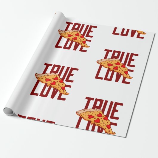 echte liefde pizza valentijn cadeaupapier (Uitgerold)