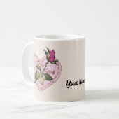 Echte Liefde Ringen Roze trouwmok Koffiemok (Voorkant links)