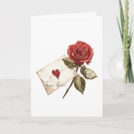 Echte Liefde Rode Roos Brief Hart Kaart