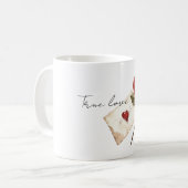 Echte Liefde Rode Roos Brief Hart Koffiemok (Voorkant links)