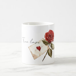 Echte Liefde Rode Roos Brief Hart Koffiemok