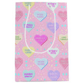 Echte Liefde Roze met Candy Harten en waarheden Medium Cadeauzakje (Voorkant)