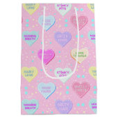 Echte Liefde Roze met Candy Harten en waarheden Medium Cadeauzakje (Achterkant)