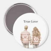 Echte Liefde Roze Zoeteliefjes Magneet (Voorkant / Achterkant)