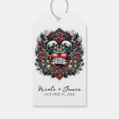 Echte Liefde Skelet Hart Tattoo Bruiloft Cadeaulabel (Achterkant)