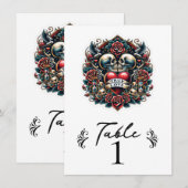 Echte Liefde Skelet Hart Tattoo Tafelnummer (Voorkant / Achterkant)