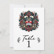 Echte Liefde Skelet Hart Tattoo Tafelnummer