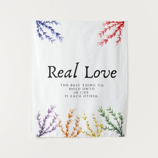 echte liefde tekst en beroemde spreuk wanddecorati wandkleed (Voorkant)