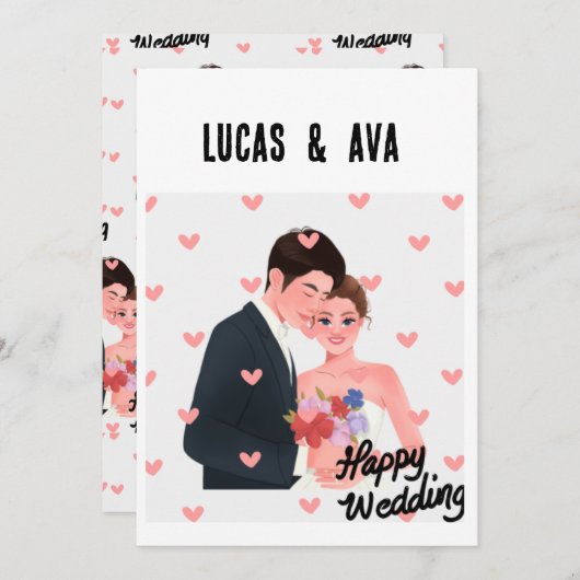 "Echte liefde uitnodigingen" Kaart (Voorkant / Achterkant)