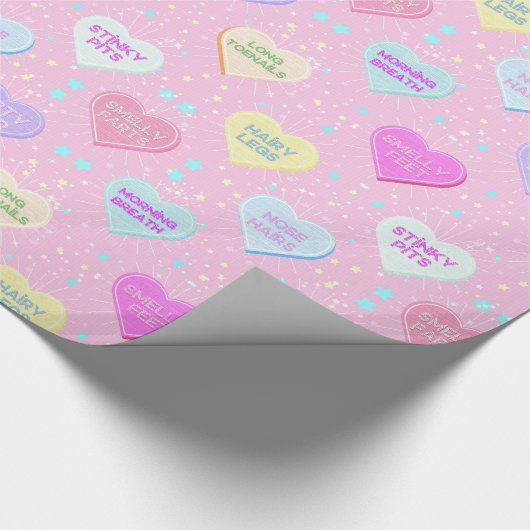 Echte liefde vet roze typografie cadeaupapier (Hoek)