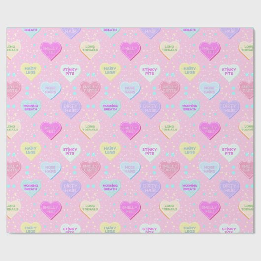 Echte liefde vet roze typografie cadeaupapier (Vlak)