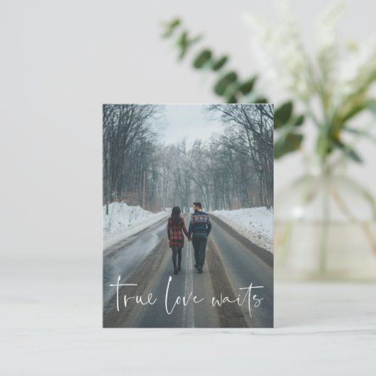 Echte Liefde Wacht Uitgestelde Trouwdatum Ansichtk Briefkaart (Staand voorkant)