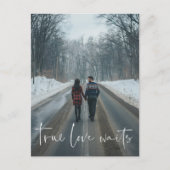 Echte Liefde Wacht Uitgestelde Trouwdatum Ansichtk Briefkaart (Voorkant)