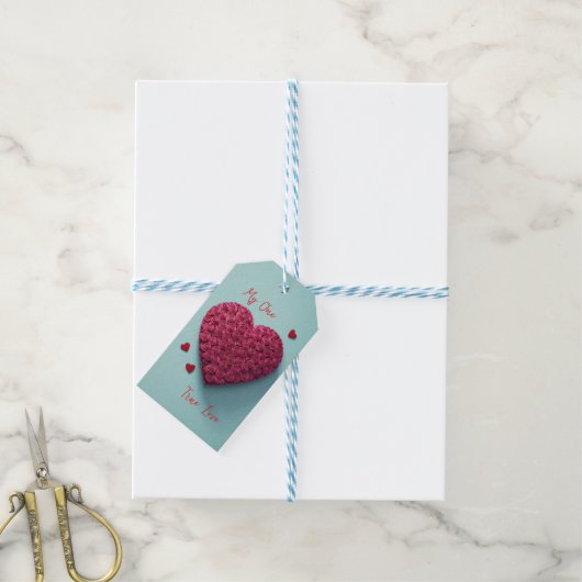 Echte Liefdesbloemhart - Cadeaulabel (Met Touw)