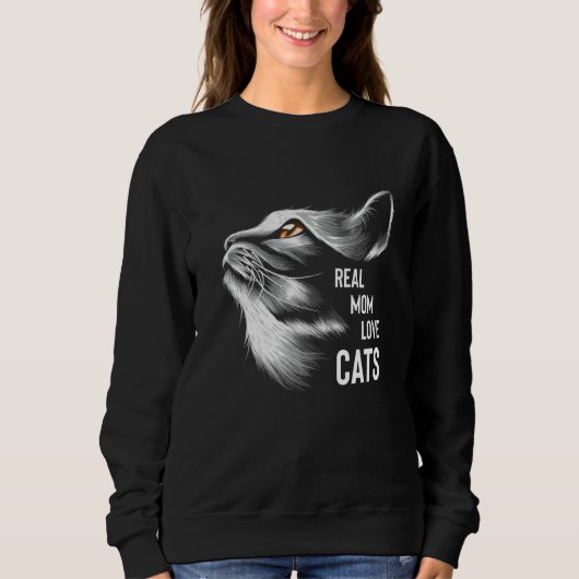 Echte mam Love Cats Moeder Day Trui (Voorkant)