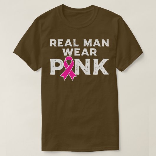 Echte Man draag Roze T-shirt (Design voorkant)