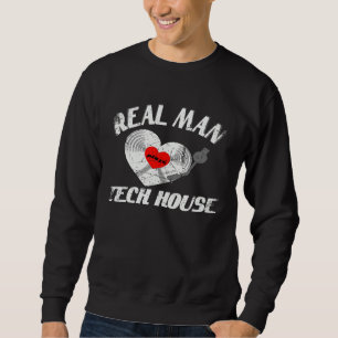 Echte Man Liefde Tech House Muziek Idee DJ Vinylpl Trui