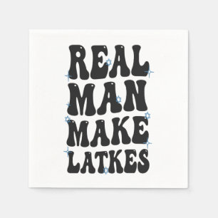 Echte man maakt Latkes Grappig Groovy Hanukkah Servet