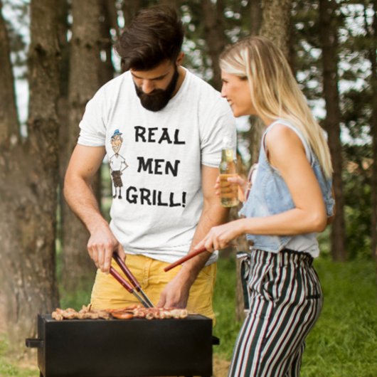 Echte Man Mannen Grill T-shirt