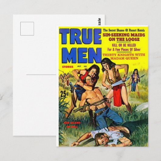 Echte Mannen 6 Briefkaart (Voorkant / Achterkant)