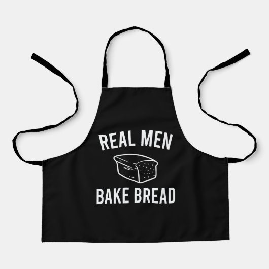 Echte Mannen Bak Bread - Grappig Baking Design Schort (Voorkant)