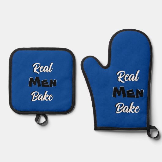 Echte Mannen Bake Ovenwant & Pannenlap Set (Voorkant)