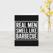 Echte Mannen Barbecue Bbq Koning Vaderdag Kookfees Kaart (Gele Bloem)