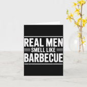 Echte Mannen Barbeque Bbq Koning Vaderdag Kookfees Kaart (Gele Bloem)