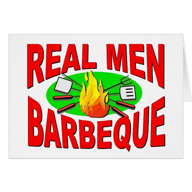 Echte Mannen Barbeque. Grappig design voor de BBQ  (Voorkant Horizontaal)