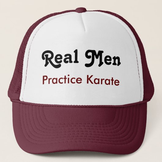 Echte Mannen beoefenen karate Trucker Pet (Voorkant)