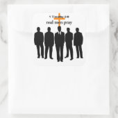 Echte mannen bidden bijbel citaat vierkante sticker (Tas)