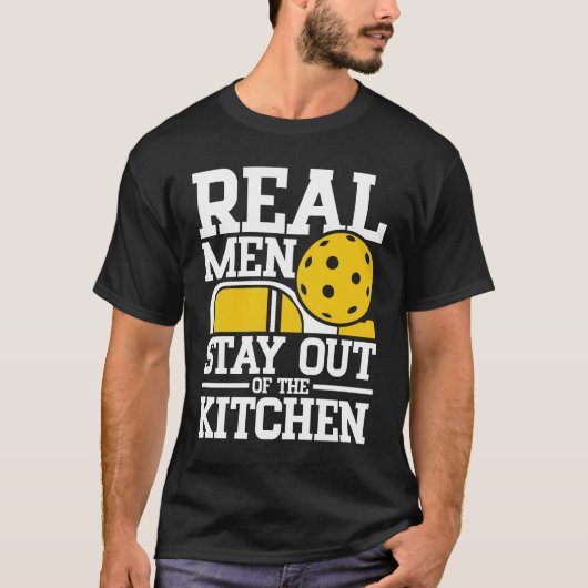 Echte Mannen blijven uit de keuken - Funny Pickleb T-shirt (Voorkant)