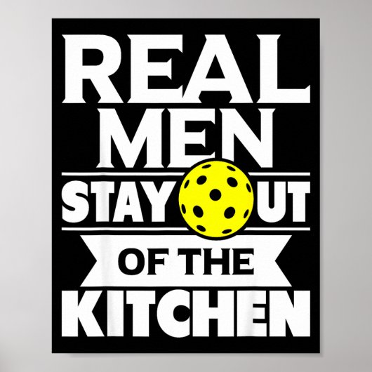 Echte mannen blijven uit de keuken grappige pickle poster (Voorkant)