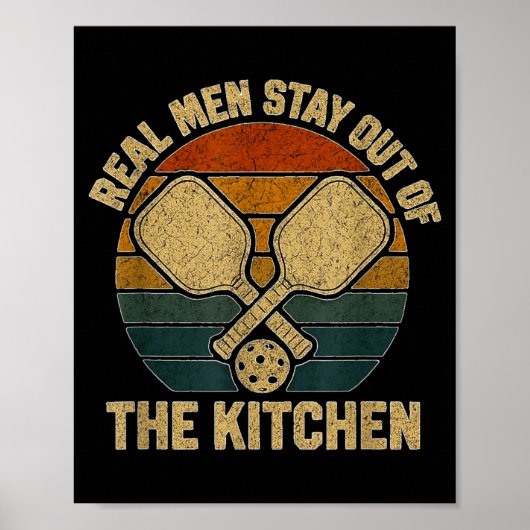 Echte mannen blijven uit de keuken grappige pickle poster (Voorkant)