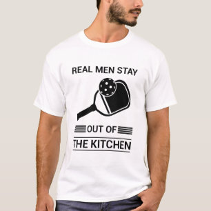 Echte mannen blijven uit de keuken - Pickleball T-shirt