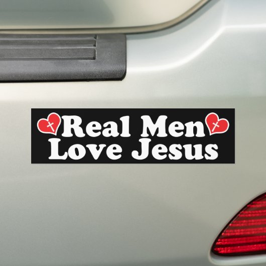 Echte Mannen Bumpersticker (Op auto)