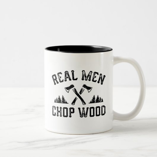 Echte Mannen Chop Wood Tweekleurige Koffiemok (Rechts)