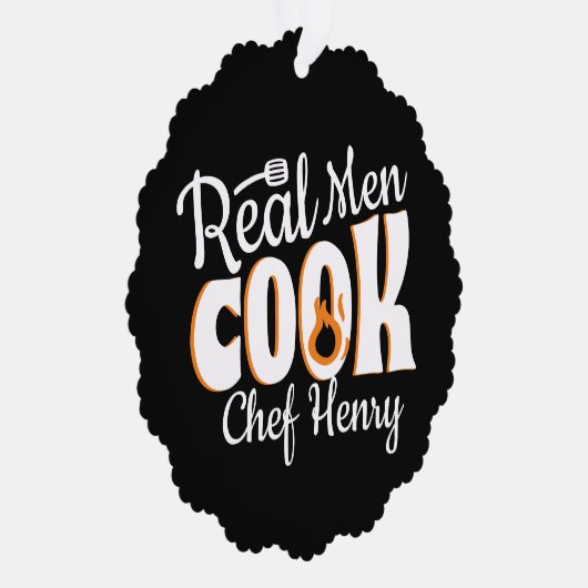 Echte Mannen Cook Black Ornament Kaart (Rechts)