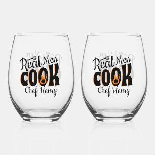 Echte Mannen Cook Black Wijnglas Zonder Voet