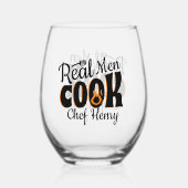 Echte Mannen Cook Black Wijnglas Zonder Voet (Achterkant)