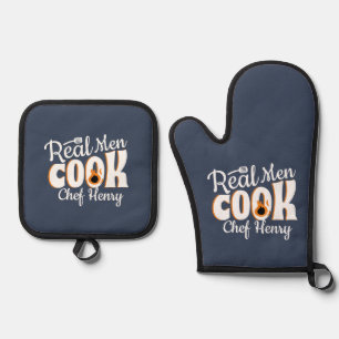 Echte Mannen Cook Custom Chef Vader Vaderdag Ovenwant & Pannenlap Set