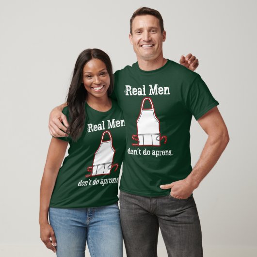 Echte Mannen doen geen aprons! T-shirt (Unisex)