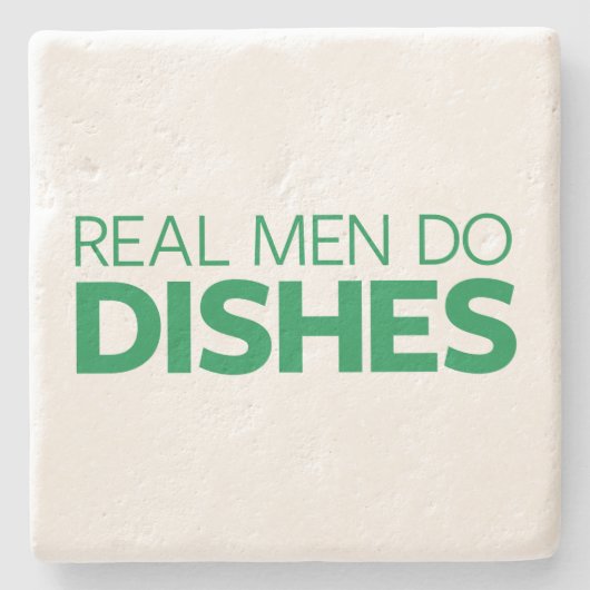 Echte Mannen doen hun brood Stenen Onderzetter (Voorkant)