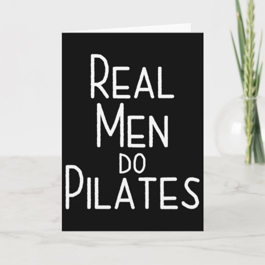 Echte Mannen Doen Pilates Kaart (Voorkant)