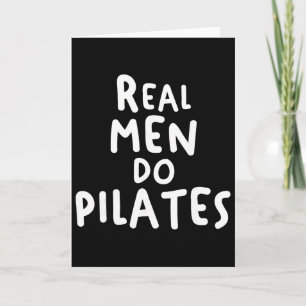Echte Mannen Doen Pilates Workout Oefening Yoga Fi Kaart
